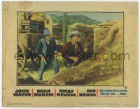 7c778 RIO BRAVO LC #3 '59 John Wayne & Walter Brennan as Stumpy in dynamite scene, Howard Hawks