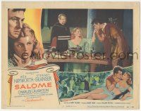 7c800 SALOME LC #6 '53 Charles Laughton watches Stewart Granger kiss Rita Hayworth's hand!