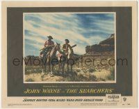 7c815 SEARCHERS LC #8 '56 John Wayne & Jeffrey Hunter in Monument Valley from one-sheet, John Ford