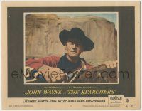 7c812 SEARCHERS LC #4 '56 best close up of John Wayne with hands on horse, John Ford classic!