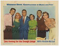 7c834 SHE'S WORKING HER WAY THROUGH COLLEGE LC #1 '52 cast portrait w/ Virginia Mayo & Ronald Reagan