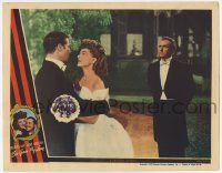 7c849 SO GOES MY LOVE LC '46 Richard Gaines in tuxedo stares at Myrna Loy & Don Ameche!