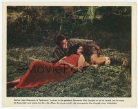 7c860 SPARTACUS photolobby '61 sexy Jean Simmons laying in the grass with Kirk Douglas!