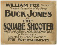 7c205 SQUARE SHOOTER TC '20 Buck Jones, The New Sensation of the Screen, a true title card!