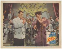 7c897 SWEET & LOW-DOWN LC '44 great c/u of pretty Lynn Bari singing with band by trombone player!