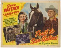 7c215 TRAIL TO SAN ANTONE TC '47 singing cowboy Gene Autry, Champion & pretty Peggy Stewart!