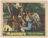 7c938 TRAILING TROUBLE LC '37 Ken Maynard on horse with little boy getting paid lots of cash!