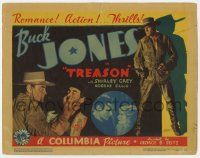 7c216 TREASON TC '33 cowboy hero Buck Jones close up fighting bad guy & full-length with gun!