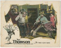 7c946 TWO-GUN MAN LC '26 great c/u of cowboy Fred Thomson capturing gang & holding two bad guys!