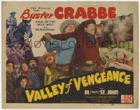 7c223 VALLEY OF VENGEANCE TC '44 Buster Crabbe, King of the Wild West, His Horse Falcon + Fuzzy!