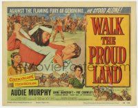 7c226 WALK THE PROUD LAND TC '56 Audie Murphy vs Jay Silverheels, Native American Anne Bancroft!