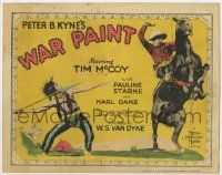 7c227 WAR PAINT TC '26 Tim McCoy on horseback fighting Native American with spear, lost film!