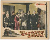 7c964 WARNING SIGNAL LC '26 Gladys Hulette surrounded by crowd staring at her + train art, lost film