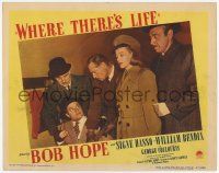 7c975 WHERE THERE'S LIFE LC #7 '47 Bob Hope & Signe Hasso are caught by three guys on airplane!