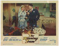 7c983 WINNING TEAM LC #3 '52 bride Doris Day & groom Ronald Reagan eating, baseball biography!