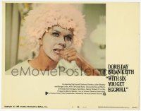 7c985 WITH SIX YOU GET EGGROLL LC #6 '68 great close up of Doris Day wearing mud mask & wacky hat!