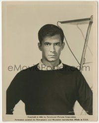 7d133 ANTHONY PERKINS 8x10 still '56 great youthful close portrait wearing sweater!