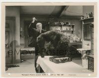 7d134 APE 8x10.25 still '40 mad scientist Boris Karloff holding knife to kill fake gorilla in lab!