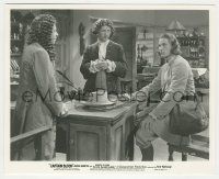 7d227 CAPTAIN BLOOD 8x10 still '35 two guys in bad wigs in staredown with long-haired Errol Flynn!