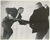 7d405 GOLDFINGER 7.75x9.5 still '64 Sean Connery as James Bond fighting Harold Oddjob Sakata!