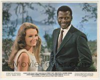 7d058 GUESS WHO'S COMING TO DINNER color 8x10 still '67 c/u of Sidney Poitier & Katharine Houghton!