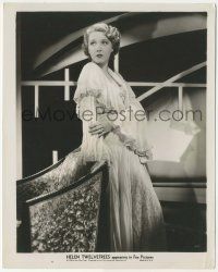 7d440 HELEN TWELVETREES 8.25x10.25 still '34 in lace gown leaning on chair from Now I'll Tell!
