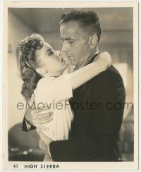 7d449 HIGH SIERRA 8x10.25 still '41 best c/u of tough Humphrey Bogart embracing sexy Ida Lupino!