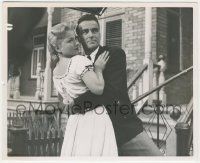 7d470 I CONFESS candid 8.25x10 still '53 Hitchcock, Montgomery Clift hugging Anne Baxter by Albin!