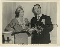 7d471 I LOVE YOU AGAIN 8x10.25 still '40 Myrna Loy can't believe William Powell got key to the city