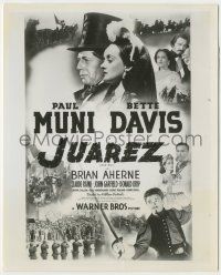 7d518 JUAREZ 8x10 still '39 Paul Muni, Bette Davis & Garfield on first release War-ezz poster!