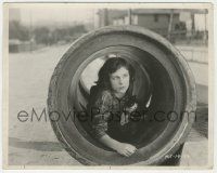 7d554 LAMPLIGHTER 8x10 still '21 worried Shirley Mason hides in giant pipe with kitten, lost film!