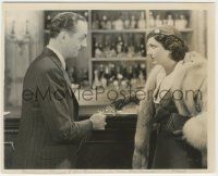 7d708 ONE WAY PASSAGE 8x9.75 still '32 lovers William Powell & Kay Francis w/broken glass at bar!