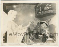 7d022 PINOCCHIO 8x10.25 still '40 Jiminy Cricket watches Blue Fairy bringing Pinocchio to life!