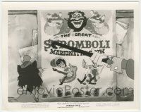 7d029 PINOCCHIO 8x10.25 still '40 poster for The Great Stromboli's marionette show, Disney!