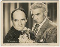 7d823 SILENCE 8x10.25 still '31 great close up of angry Clive Brook grabbing bald guy!