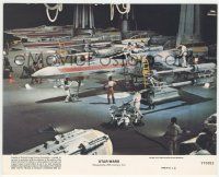 7d082 STAR WARS 8x10 mini LC '77 cool image of X-wing fighters in the hangar, George Lucas classic
