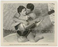 7d870 SUMMER LOVE 8.25x10 still '58 young John Saxon shows sexy Judi Meredith how to play guitar!