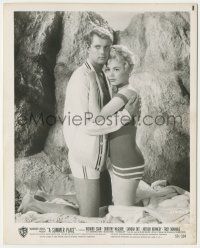 7d871 SUMMER PLACE 8.25x10.25 still '59 Sandra Dee & Troy Donahue in Delmer Daves lovers classic!