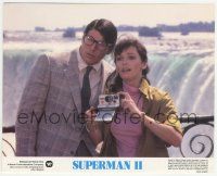 7d085 SUPERMAN II 8x10 mini LC '81 c/u of Christopher Reeve & Margot Kidder at Niagara Falls!