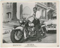 7d878 TAKE A GIANT STEP 8x10.25 still '60 great close up of Johnny Nash excited on motorcycle!