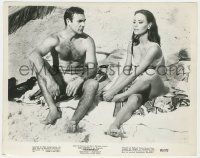 7d911 THUNDERBALL 8x10 still '65 Sean Connery as James Bond on beach with sexy Claudine Auger!
