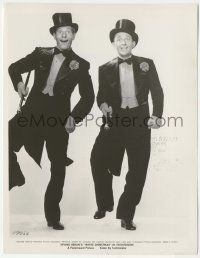 7d962 WHITE CHRISTMAS 7.75x10.25 still '54 Bing Crosby & Danny Kaye dancing in top hat & tails!