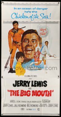 7f176 BIG MOUTH 3sh '67 Jerry Lewis is the Chicken of the Sea, hilarious D.K. spy spoof artwork!