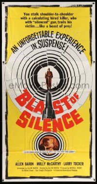 7f184 BLAST OF SILENCE 3sh '61 cool artwork, hired killer stalks prey with silenced gun!