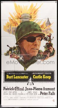7f198 CASTLE KEEP int'l 3sh '69 art of World War II soldier Burt Lancaster wearing eyepatch!