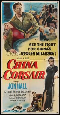 7f208 CHINA CORSAIR 3sh '51 Jon Hall & pirate queen fight for China's stolen millions!