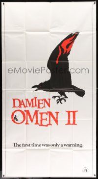 7f227 DAMIEN OMEN II teaser 3sh '78 cool art of demonic crow, first time was only a warning!