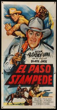 7f250 EL PASO STAMPEDE 3sh '53 cool art of cowboy Allan Rocky Lane & his stallion Black Jack!