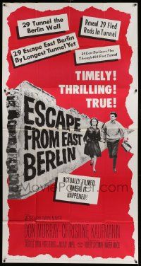 7f251 ESCAPE FROM EAST BERLIN 3sh '62 Robert Siodmak, escape from communist East Germany!