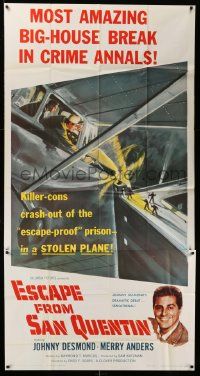 7f252 ESCAPE FROM SAN QUENTIN 3sh '57 cons break out of famous California prison by plane!